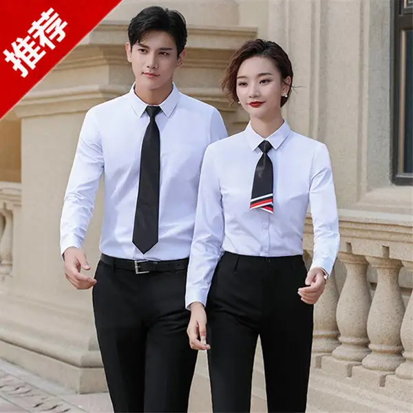 竹纤维男女衬衫厂家夏季上班白衬衣工作服销售OL商务职业套装定制