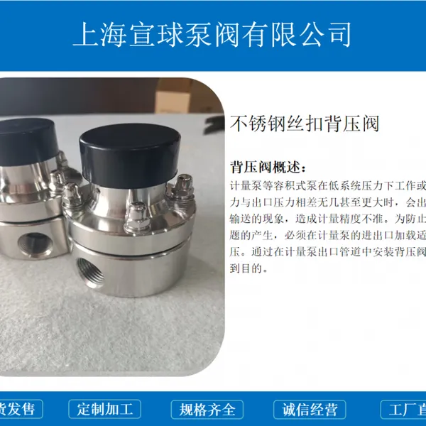 RXBF-10P 耐酸碱流量控制不锈钢螺纹连接背压阀