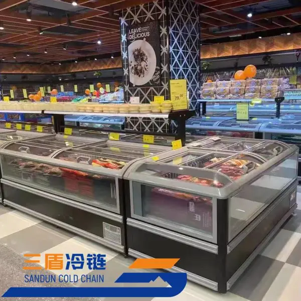 三盾冷链生鲜市场化霜组合岛柜
