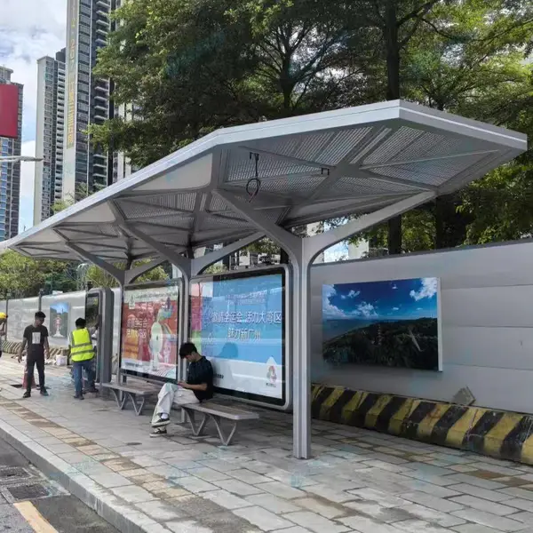 广州南沙异形公交站台 芭蕉叶仿生造型候车亭 滨海市政非标定制厂家