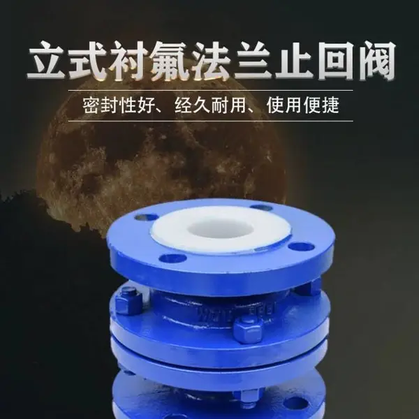南高阀门立式衬氟止回阀H42F46 防腐蚀耐酸碱铸钢材质