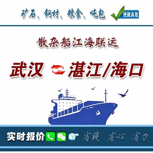 防城港到钦州到北海到九江到岳阳木片海运专用船水运价格货船运价