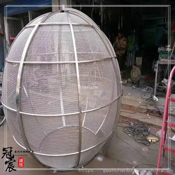 实心钢条编织金丝鸟笼不锈钢工艺件 钛金不锈钢雕塑异型件