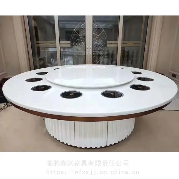 山东厂家供应餐饮家具电动火锅圆桌/镶嵌电磁炉/隐形电磁炉火锅大圆桌定制