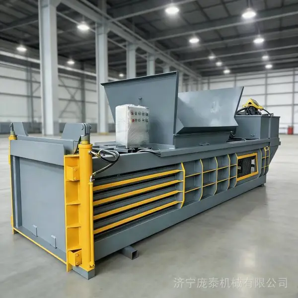 自动提门卧式液压打包机 液压锁门饲料压块机 加厚钢板垃圾打捆机