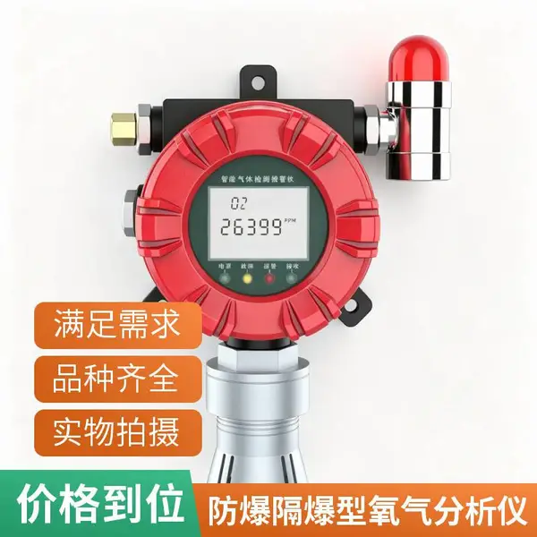 固定式氧气检测仪 大屏幕显示 在线式氧含量探测器 适用锅炉房监测