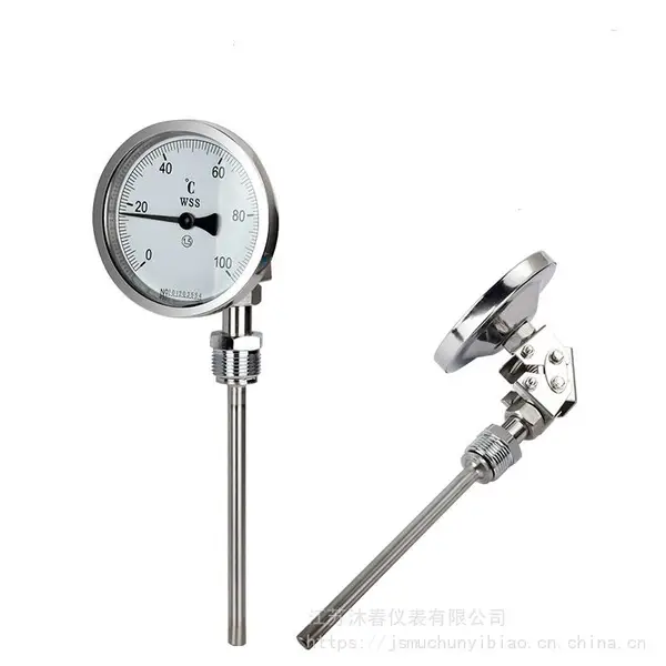 双金属温度计WSS-4113径向型带套管不锈钢锅炉管道工业