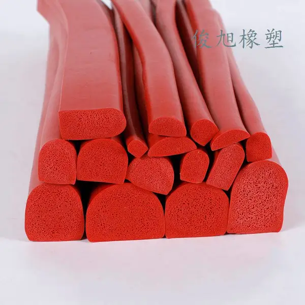 发泡D型带孔硅胶条 净化设备密封条 硅胶海绵半圆条