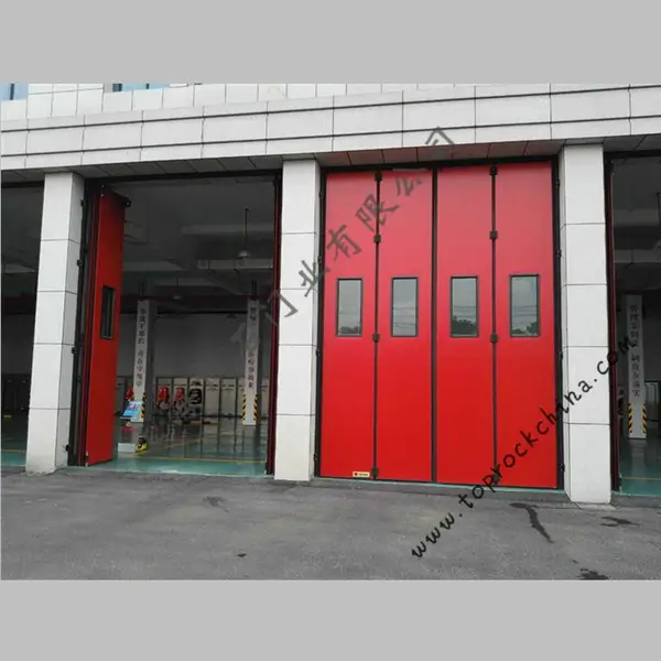 消防队车库门 电动折叠门 顶石门业 免费上门测量