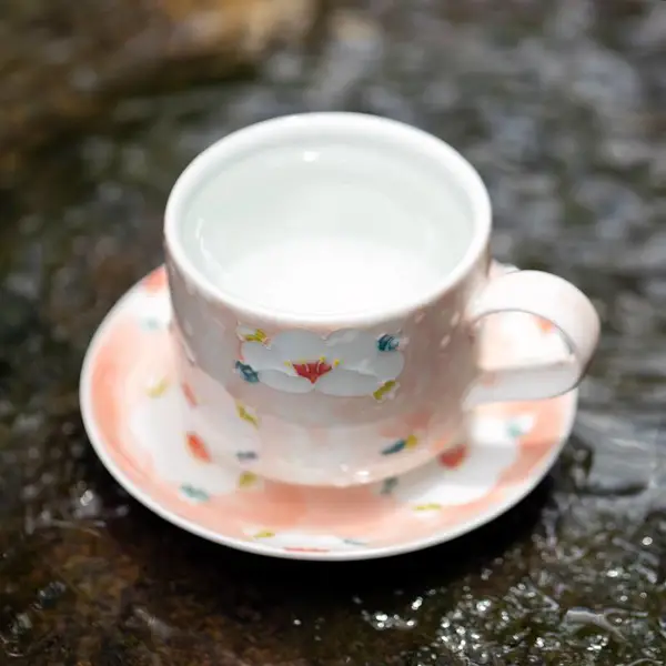 山花手绘咖啡杯带碟子 景德镇骨瓷杯子 办公室用咖啡杯