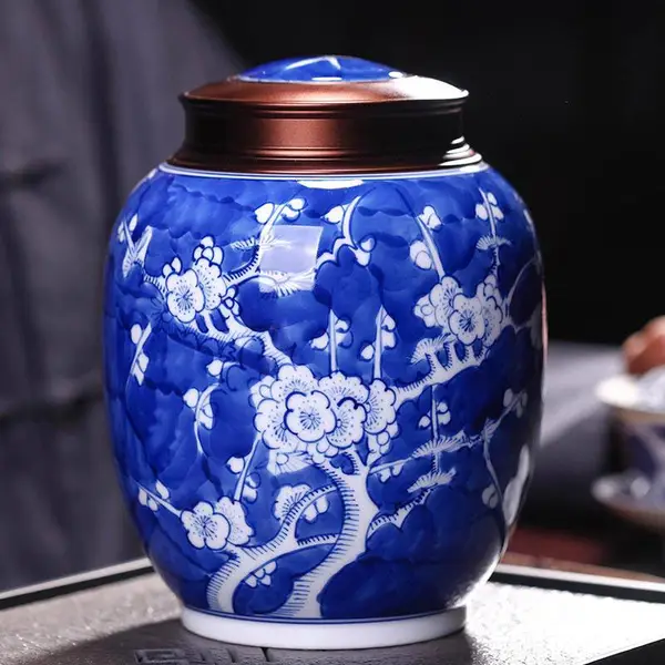 陶瓷茶叶罐厂家、定做茶叶罐加logo,