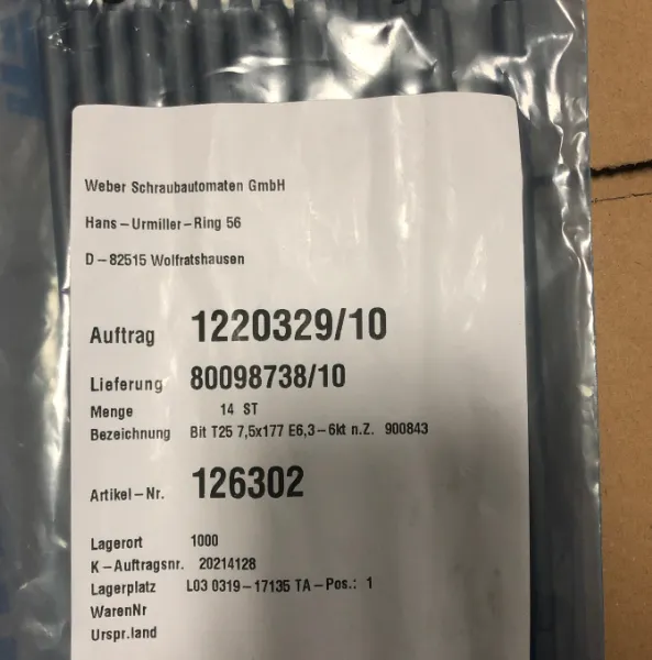 优势供应WEBER Schraubautomaten GmbH 非绝缘批头 126302