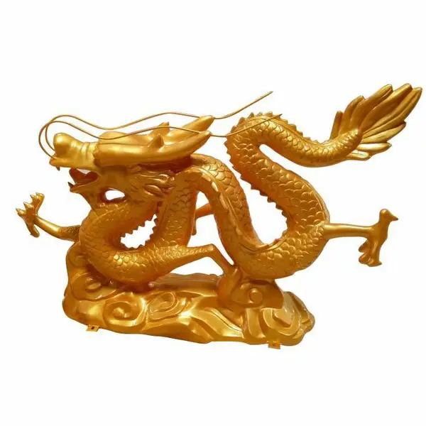 ***龙凤呈祥 立体龙凤玻璃钢雕塑 酒店婚庆装饰摆件 喜庆吉祥雕塑