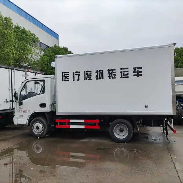 医疗垃圾清运车 蓝牌医疗废物转运车不锈钢保温厢零下15度冷藏机组