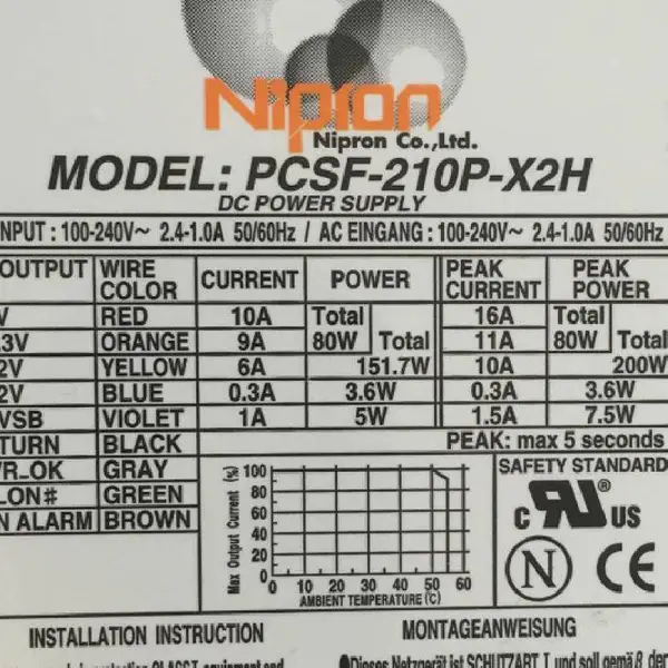 PCSA-370P PCSA-370P-X2S 日本Nipron 医疗设备工业电源