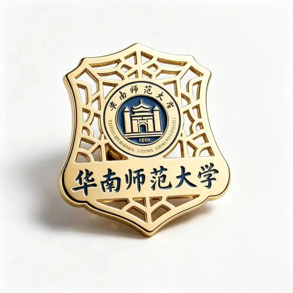 大学校庆金属徽章 院校纪念礼品来图定制 镂空工艺