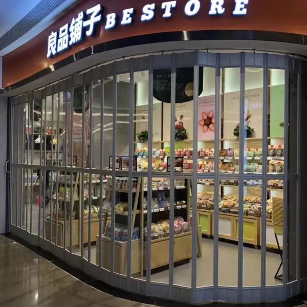 天津水晶折叠门商场店铺铝合金折叠门天津水晶推拉门铝合金推拉门