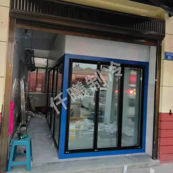 冷藏柜后补式连锁店定制异型冷库电加热玻璃门冷库定制安装
