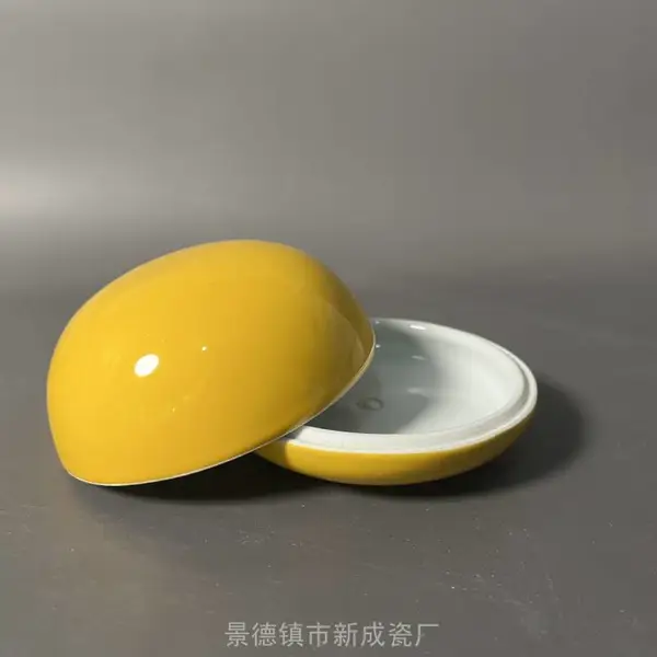 景德镇大号柠檬黄陶瓷印缸包顶印章篆刻书法练字绘画实用国画美术