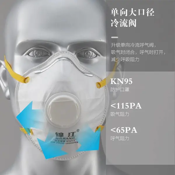 吉吉 工业防尘杯形口罩_kn95带呼吸阀口罩_专业6层换气阀防护口罩_杯形口罩生产厂家
