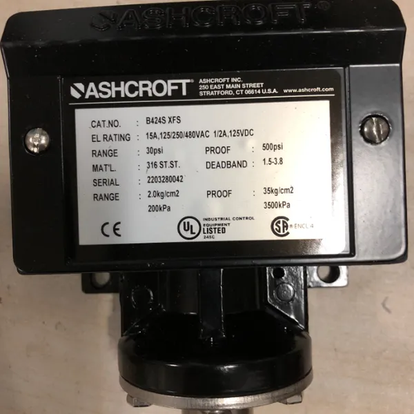 优势供应 ASHCROFT 压力开关 B424SXFS-0/30