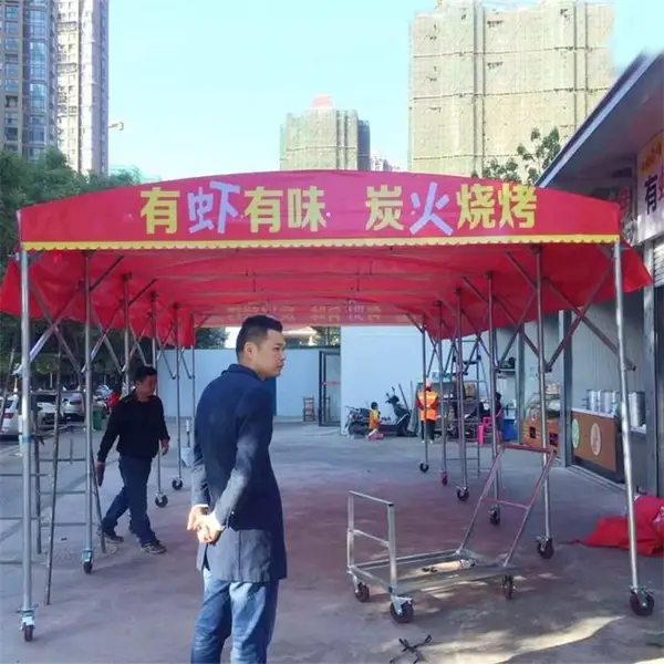 汕头濠江镀锌钢管雨篷 ZSHJ-06避光遮阳物流移动小型帐棚