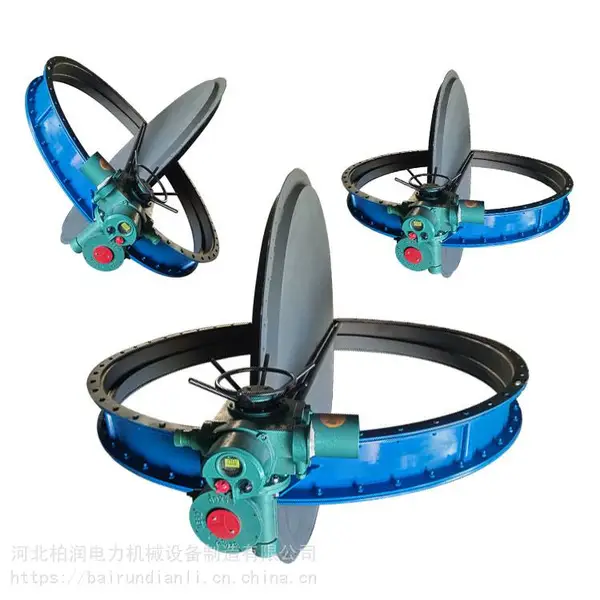 焊接成形烟管风道方形圆形关闭碳钢挡板门气动圆风门