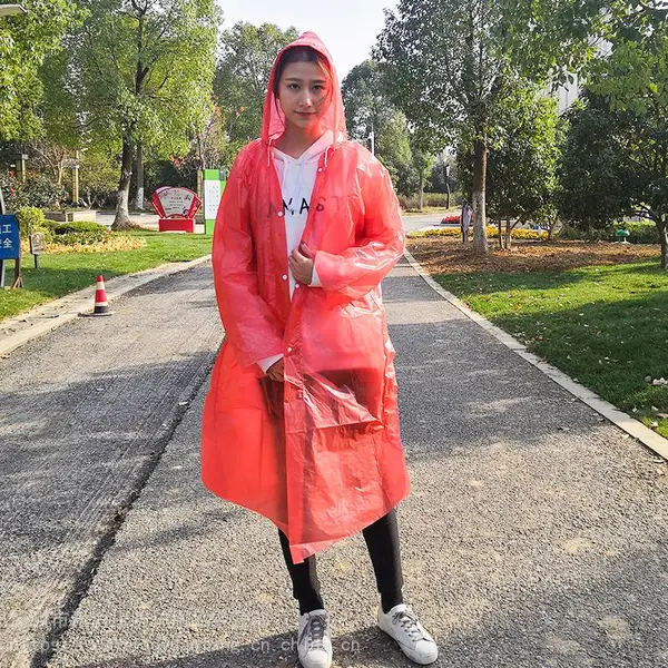 汛消援一次性长款雨披EVA束口连体带帽雨衣均码防护雨披颜色可选