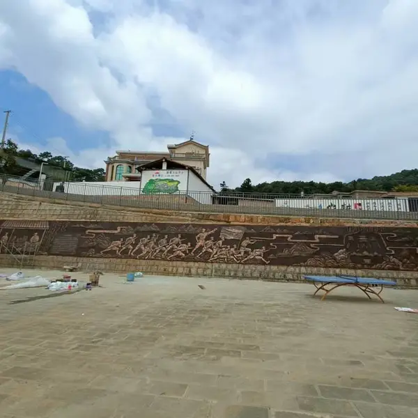 昆明千里红墙绘艺术公司 浮雕壁画厂家 昆明文化墙彩绘公司