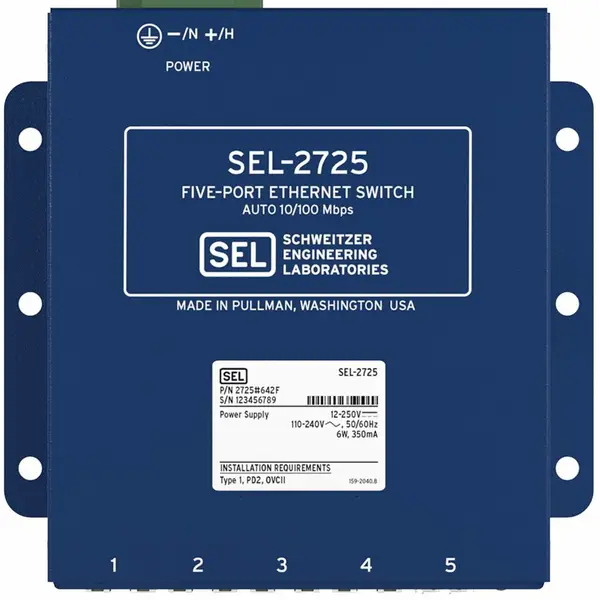 SEL品牌五端口以太网交换机SEL-2725铜缆到光纤介质模块