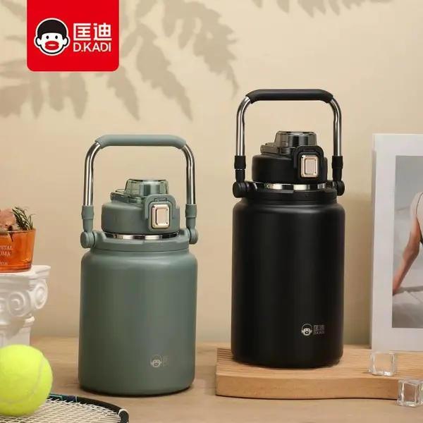 匡迪7112直身圆形保温壶 户外便携吸管直饮 简约风格保冷杯定制LOGO