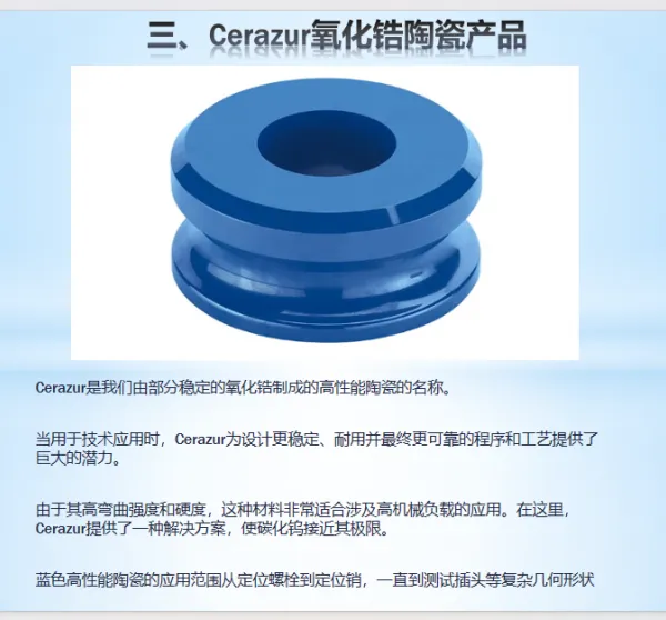 Cerazur�ȶ���������Ƴɵ��մ��ʺ��漰�߻�е����Ӧ��