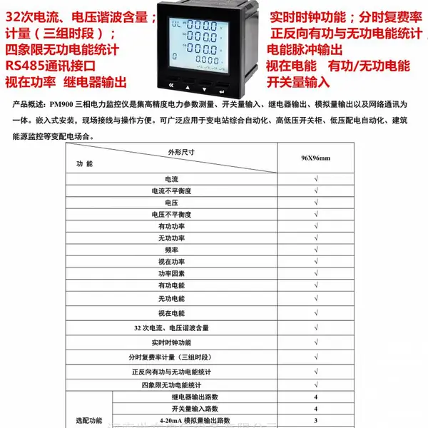 XJD100电力表FZB变送表 直流数显电压电流表 嵌入式无线通信模块 台区线损异常测量检测模块 无线测温监控仪PM990