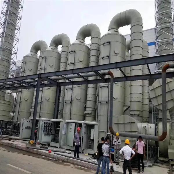 郑州锦华4万风量pp喷淋塔 造粒厂除烟除味预处理净化塔