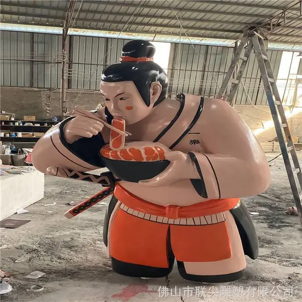 玻璃钢卡通雕塑厂家 玻璃钢雕塑 商场美陈面馆卡通人物雕塑定制