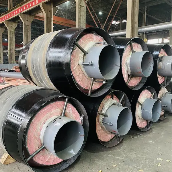 377*7预制聚氨酯防水保温管，热力工程聚氨酯供暖保温管定做
