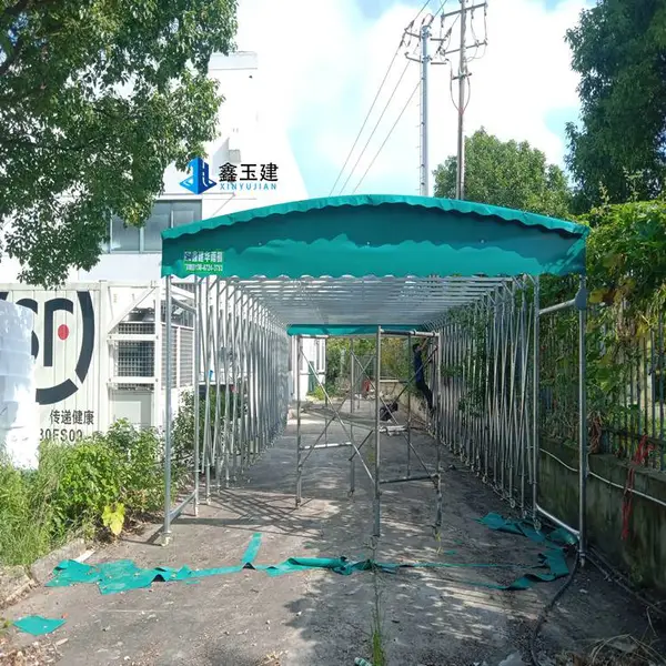 定做推拉大型仓库蓬物流卸货棚 工厂作业停车篷 移动雨蓬