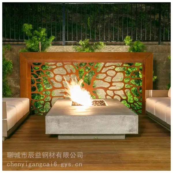 辰益 Q235NH耐候钢板 激光加工图案_风景_画像_字体文案 外表做锈色
