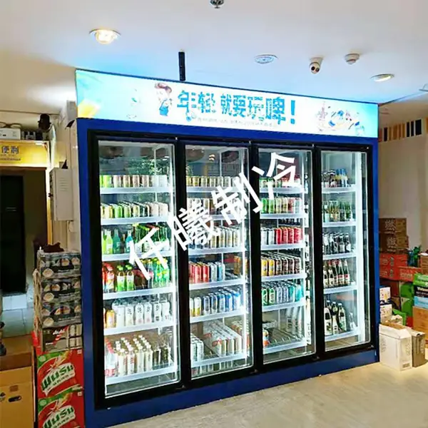 后补式鲜花水果茶叶冷冻品饮料啤酒蔬菜冷冻牛羊肉展示冷库