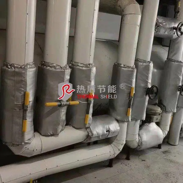 供应饮料厂阀门保温套 气凝胶保温衣 可拆卸隔热套 节能降耗 绿色环保 方便检修 淄博热盾 厂家直销