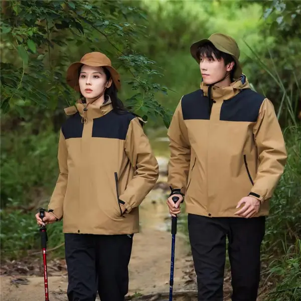河北冲锋衣定制 三合一可拆卸工作服订做户外加厚夹克外套工服