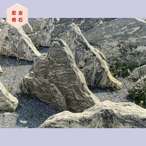 汕头庭院户外摆件石-自然景观石-大小型切片加工-雪浪石切片