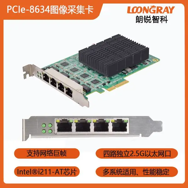 图像采集卡厂家多种采集卡供应Intel i226芯片4端口千兆以太网卡