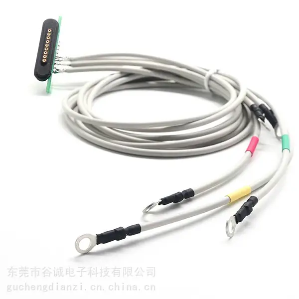 OEM 9P一拖五圆环端光电导联线 温度传感器连接线 心电检测仪配件