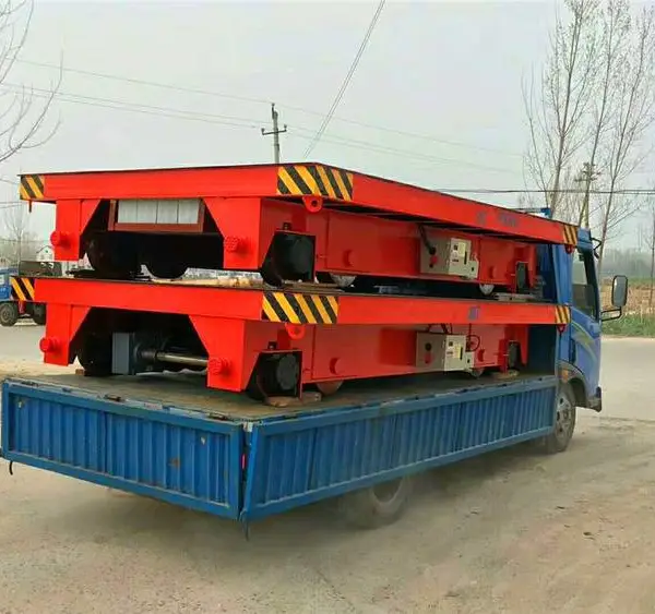 50吨万向蓄电池地平车 无轨转运平车 厂房重型货物电动搬运平板车