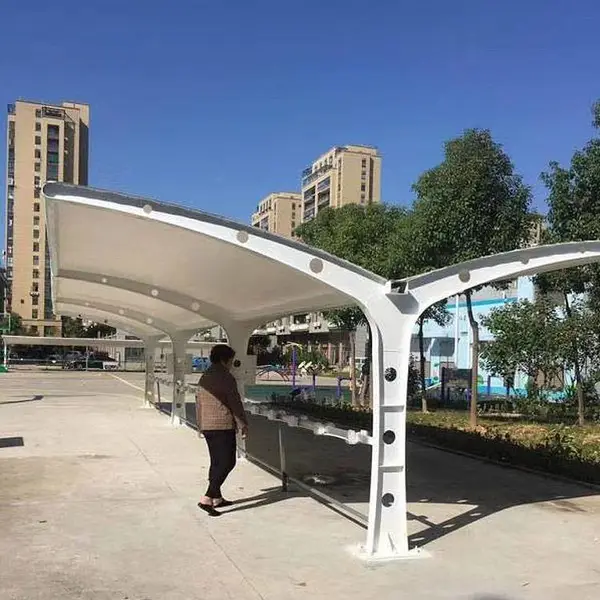 顺发定制SF4751钢结构工程 户外小区停车棚定做电瓶车充电桩雨篷