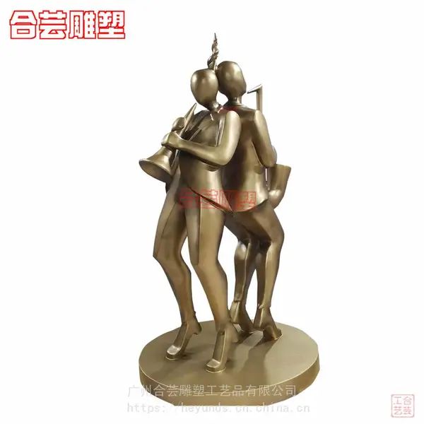 玻璃钢仿铜人物雕塑定制抽象音乐吹萨克斯人物商业街景观小品雕塑