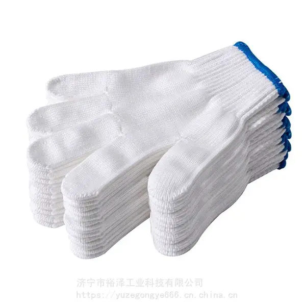 劳保手套 耐磨工作防滑纯棉加厚防护手套 尼龙白色纱线手套