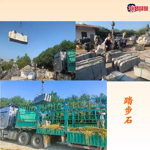 鄱阳大型踏步石制作 jiā工样品台阶石效果 别墅区水上踏步石市场