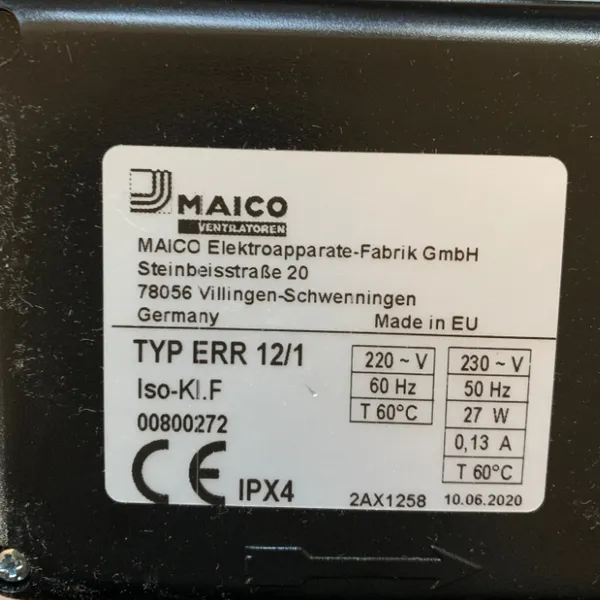 优势供应 Maico 离心风管风机 ERR 12/1